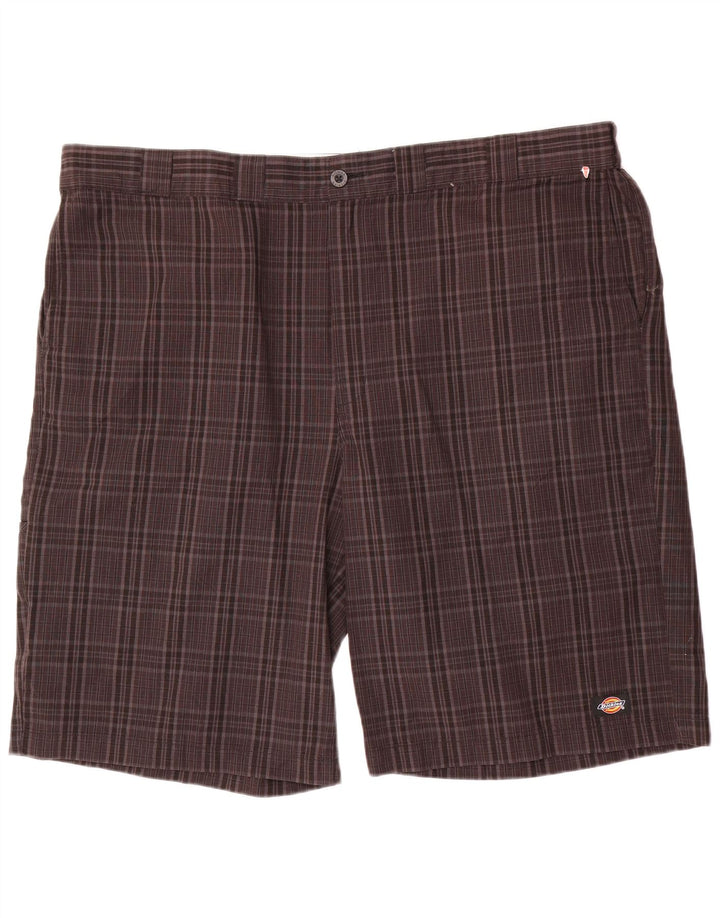 Dickies Mens Regular Fit Cargo Shorts W46 3XL Brown Check