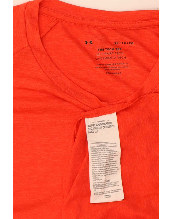 Under Armour Mens Heat Gear T-Shirt Top XL Red Polyester