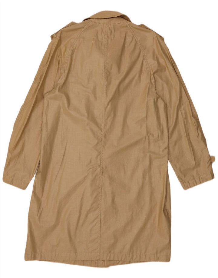 VINTAGE Womens Trench Coat UK 14 Medium Beige Cotton