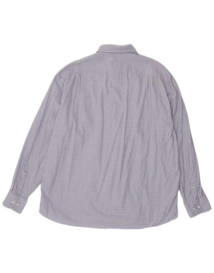 HUGO BOSS Mens Shirt Size 45 17 1/2 XL Purple Check Cotton