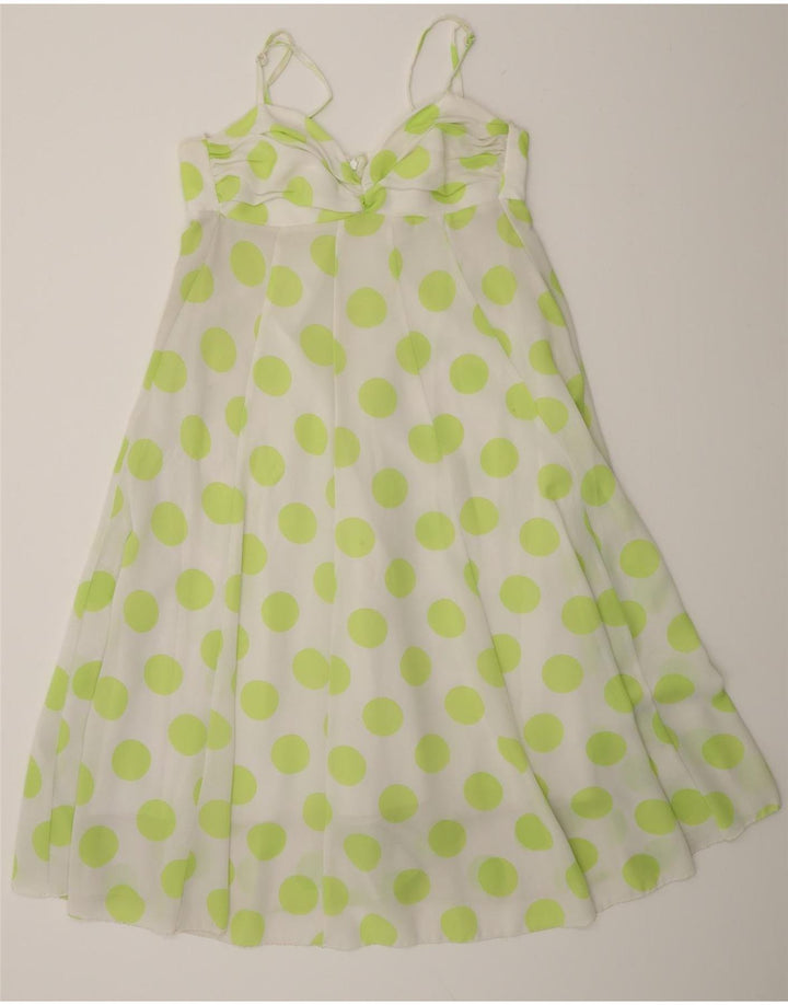 Apart Womens Sundress UK 12 Medium White Polka Dot Polyester