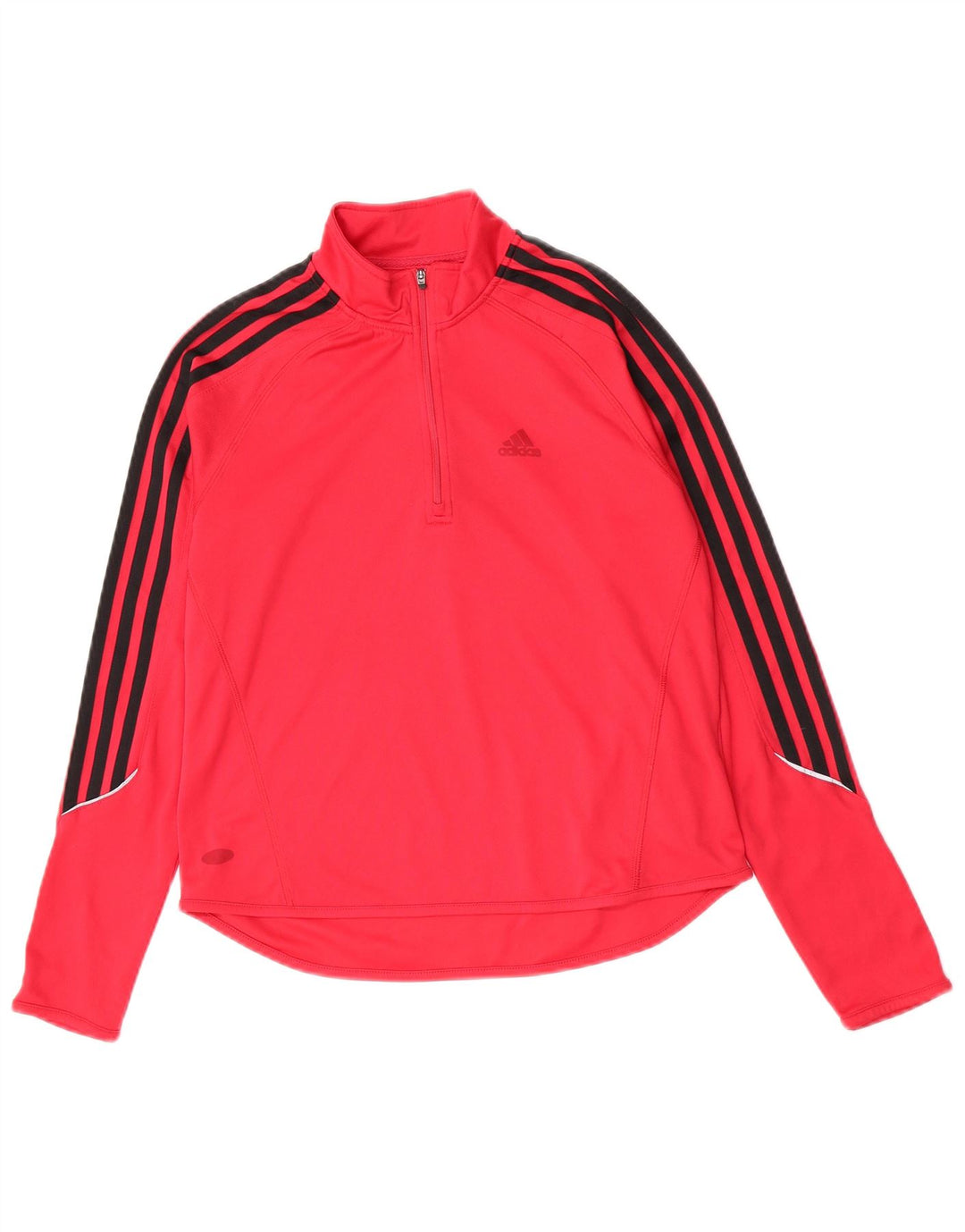 Adidas Womens Zip Neck Pullover Tracksuit Top UK 10 Small Pink Polyester