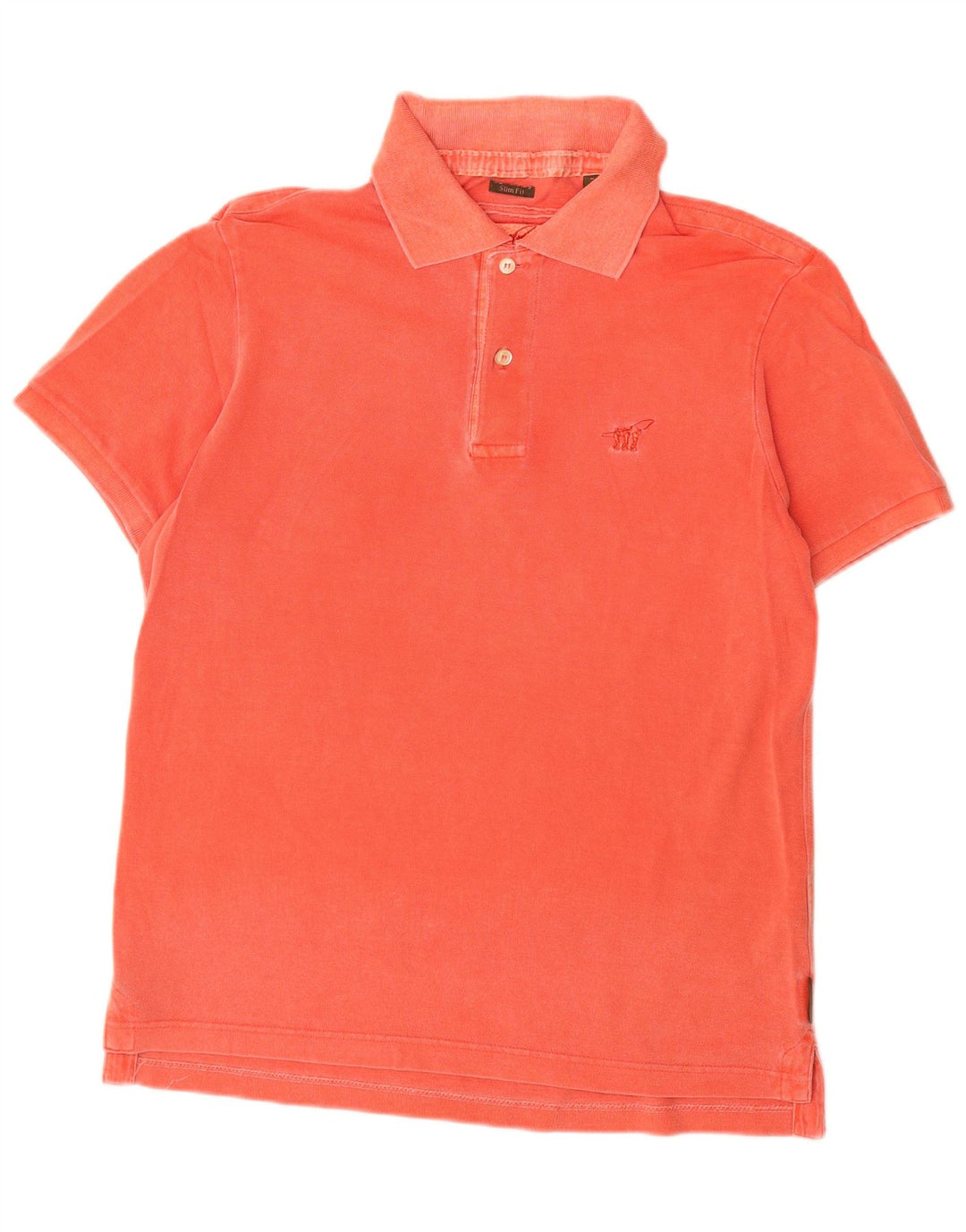 Henry Cottons Mens Slim Fit Polo Shirt Medium Orange Cotton