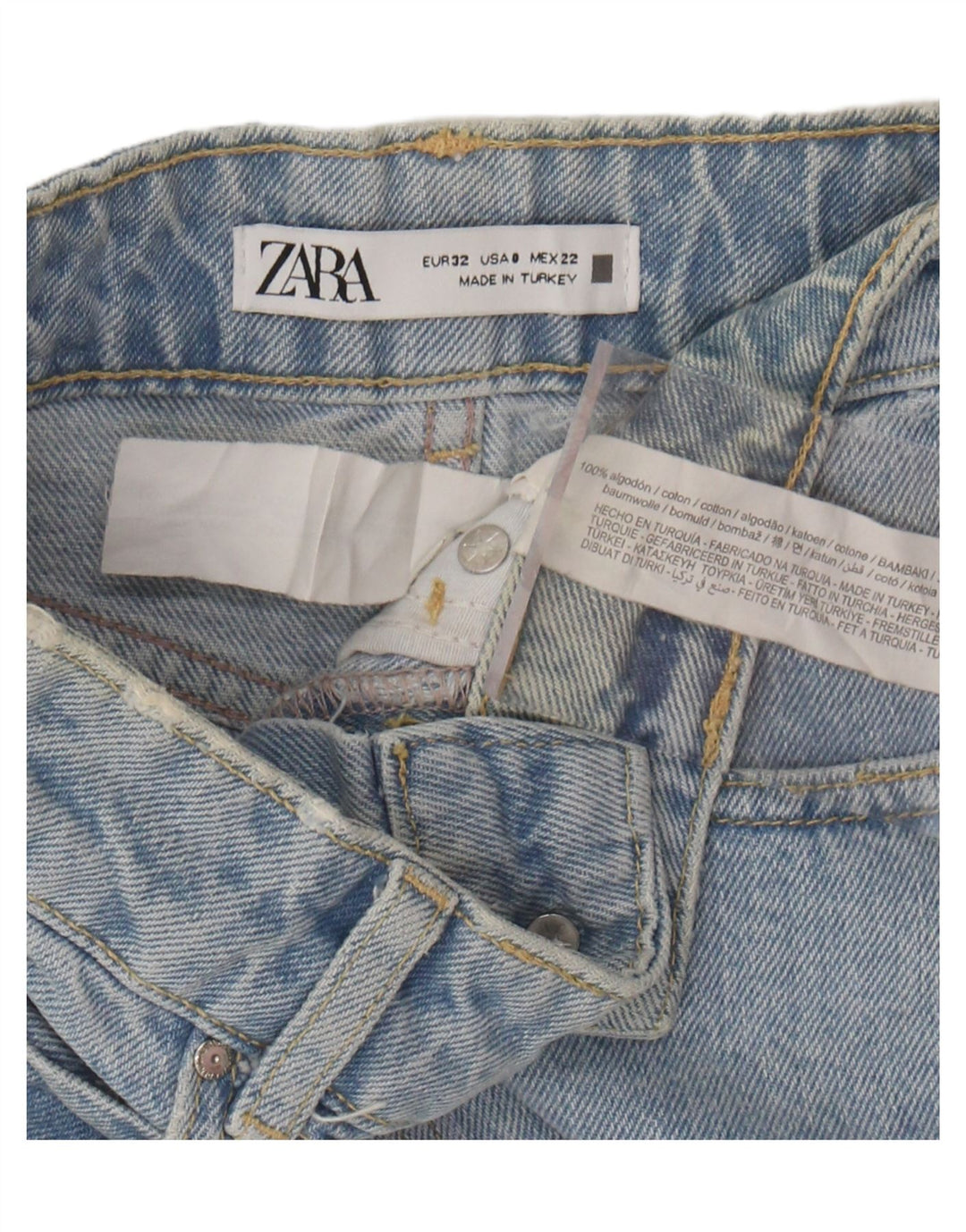 ZARA Womens Denim Shorts EU 32 2XS W22  Blue Cotton Vintage Zara and Second-Hand Zara from Messina Hembry 
