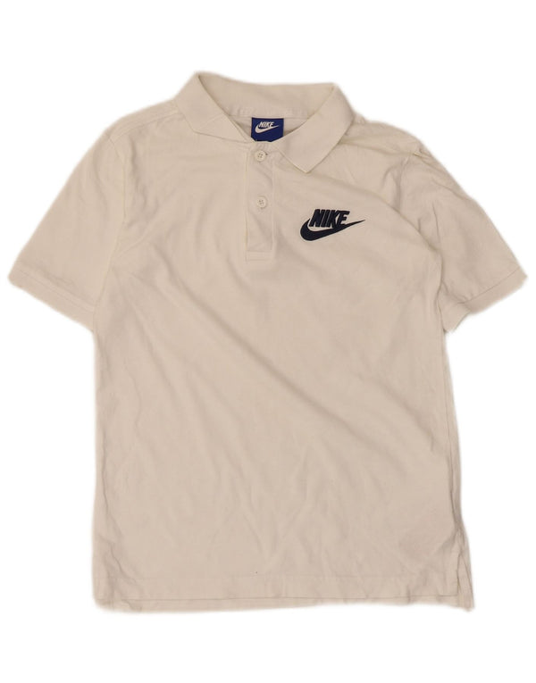 Nike Boys Polo Shirt 10-11 Years Medium White Cotton