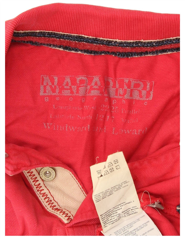 Napapijri Mens Graphic Polo Shirt Small Red