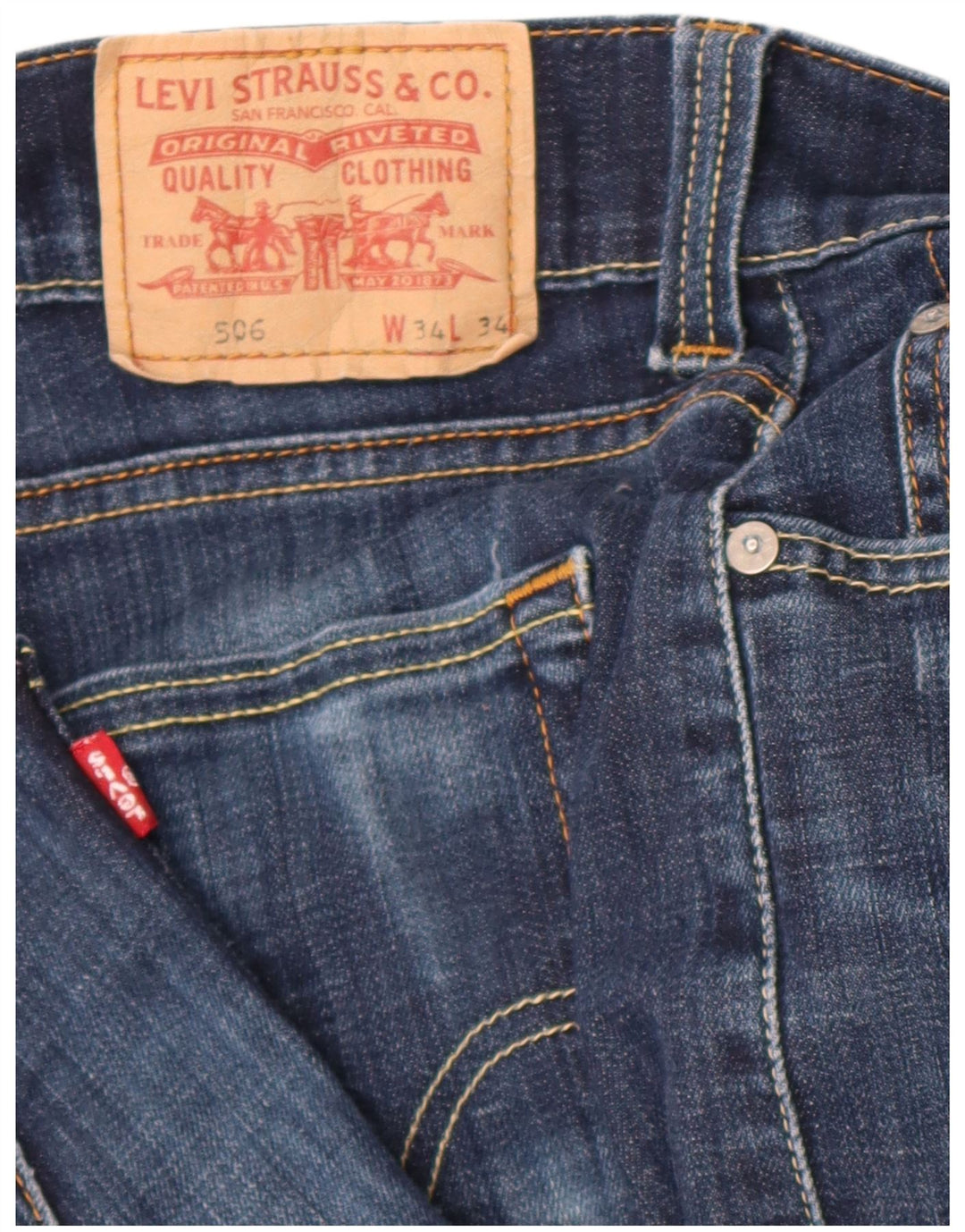 Levi's Womens 506 Standard Fit Straight Jeans W34 L34 Blue