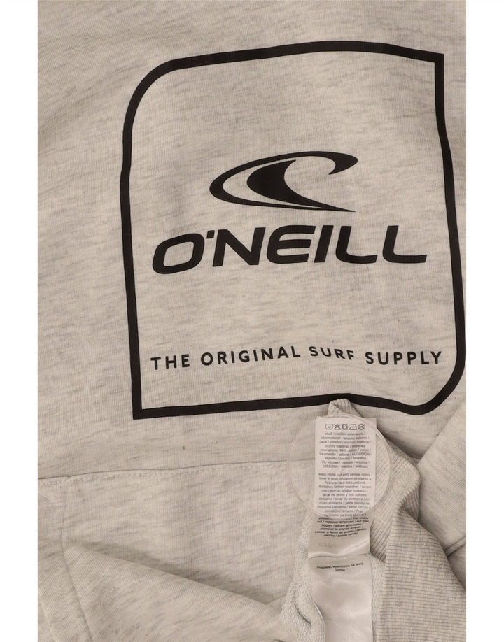 O'NEILL Mens Graphic Hoodie Jumper Small Grey Cotton