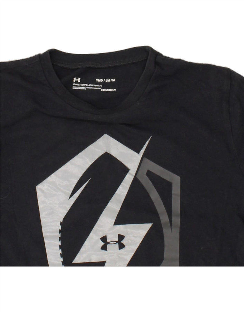 UNDER ARMOUR Boys Heat Gear Graphic T-Shirt Top 10-11 Years Medium Black | Vintage Under Armour | Thrift | Second-Hand Under Armour | Used Clothing | Messina Hembry 