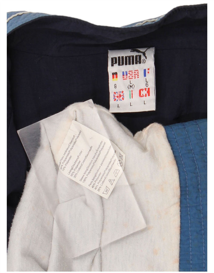 Puma Mens Tracksuit Top Jacket Large Blue Colourblock Polyamide