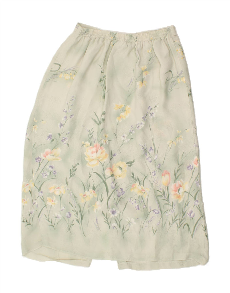 ALFRED DUNNER Womens Straight Skirt UK 14 Medium W30  Green Floral Vintage Alfred Dunner and Second-Hand Alfred Dunner from Messina Hembry 