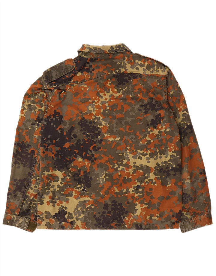 Vintage Mens Military Jacket UK 38 Medium Khaki Camouflage Cotton