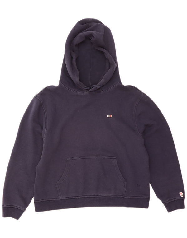 Tommy Hilfiger Womens Hoodie Jumper UK 16 Large Navy Blue Cotton
