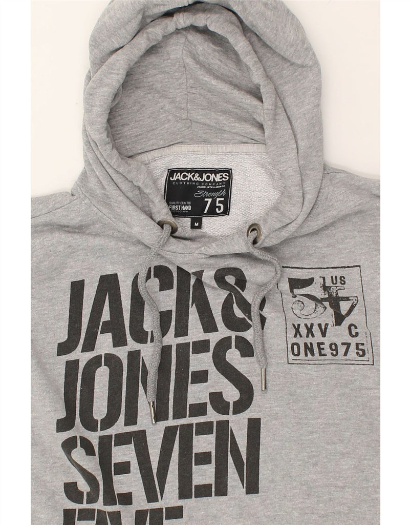 JACK & JONES Mens Graphic Hoodie Jumper Medium Grey Cotton | Vintage Jack & Jones | Thrift | Second-Hand Jack & Jones | Used Clothing | Messina Hembry 