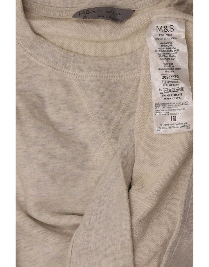 Marks & Spencer Mens Sweatshirt Jumper Medium Beige Flecked Cotton