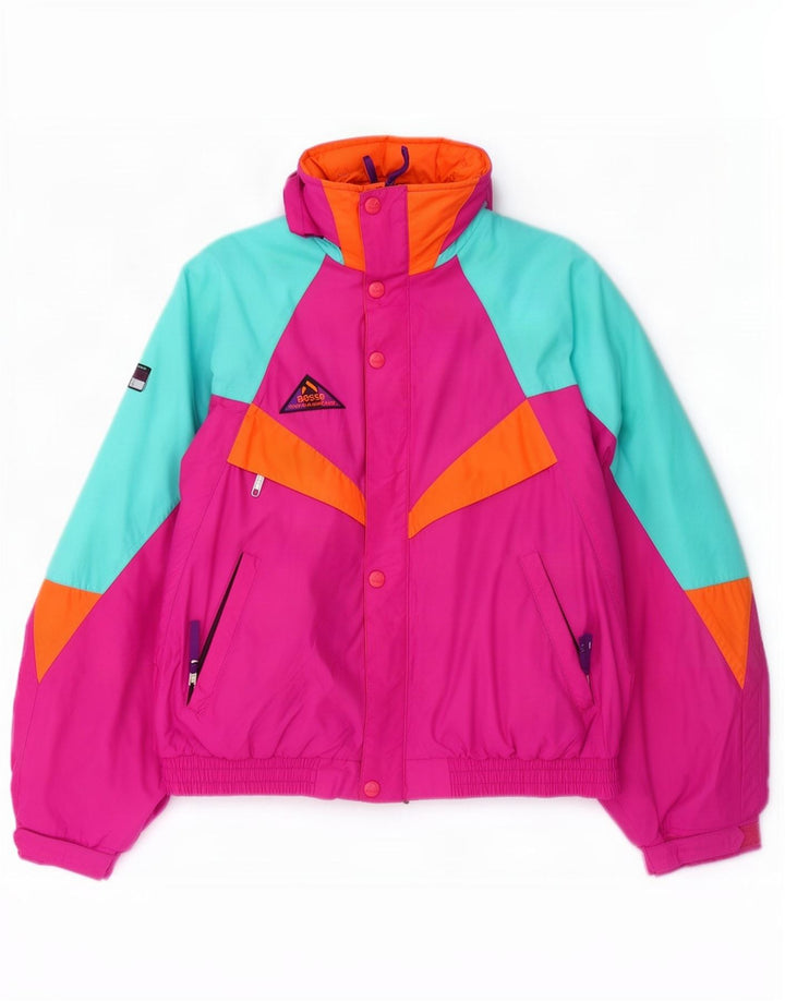 Aesse Mens Loose Fit Ski Jacket UK 36 Small Pink Colourblock Polyamide