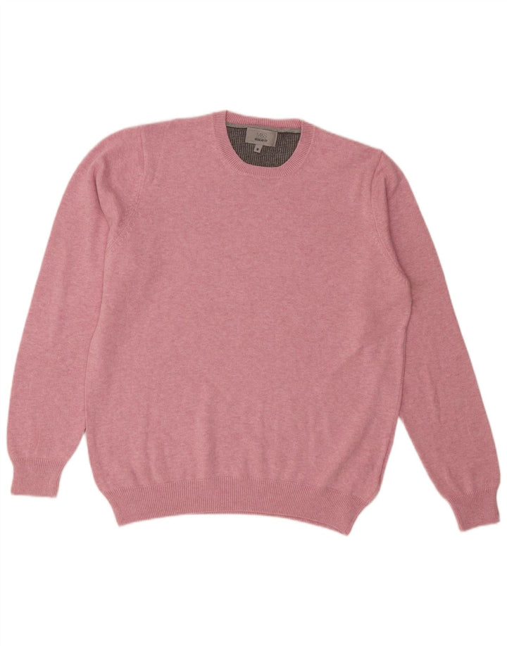 Marks & Spencer Mens Regular Fit Crew Neck Jumper Sweater Medium Pink