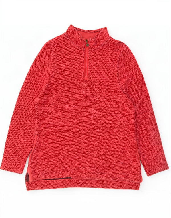 Weird Fish Womens Zip Neck Sweatshirt Jumper UK 18 XL Red Cotton