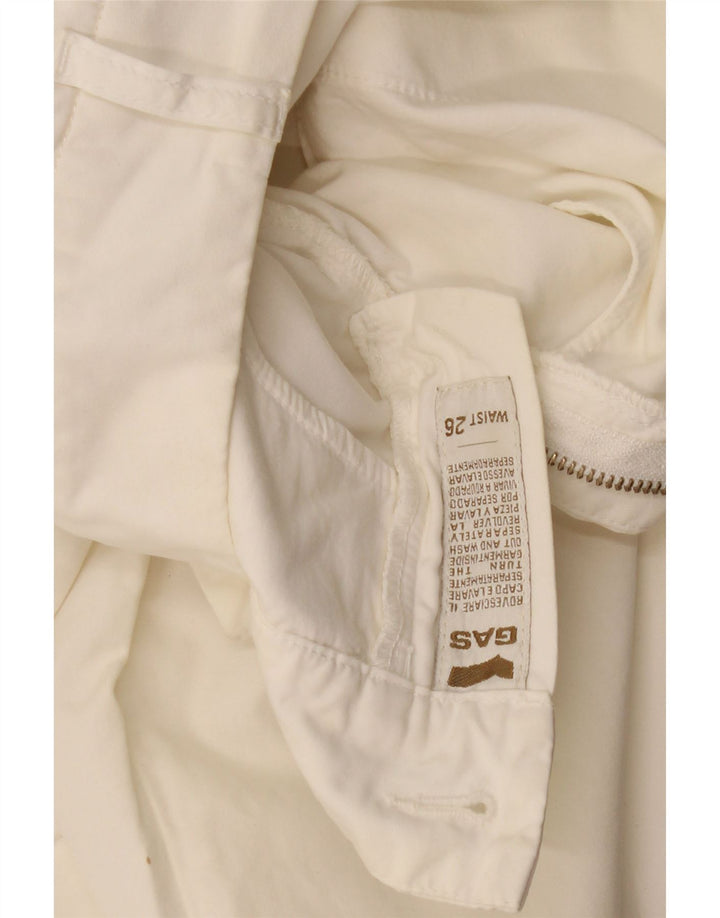Gas Womens Straight Chino Trousers W26 L30 Off White