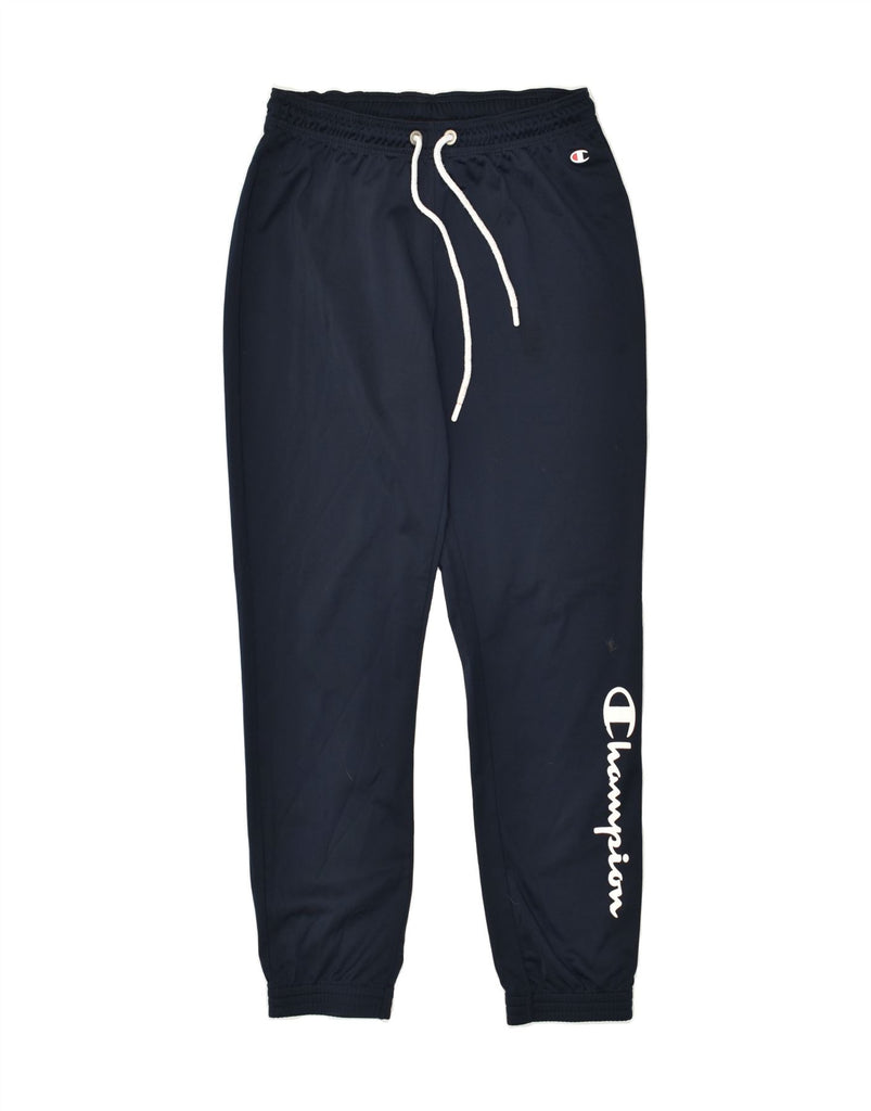 CHAMPION Mens Graphic Tracksuit Trousers Joggers Medium Navy Blue | Vintage Champion | Thrift | Second-Hand Champion | Used Clothing | Messina Hembry 