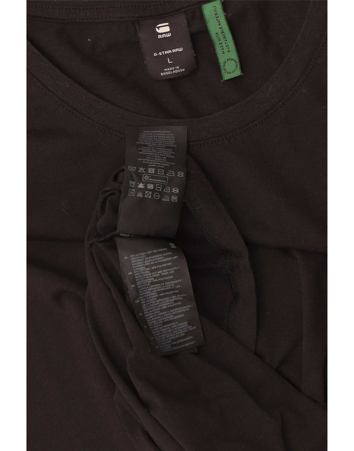 G-Star Mens T-Shirt Top Large Black Cotton