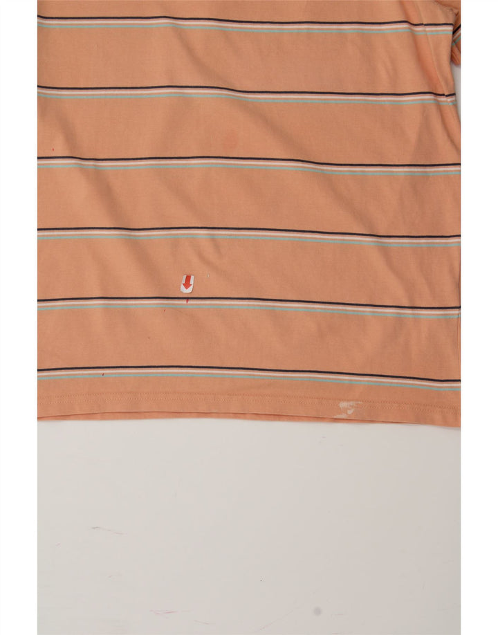 FAT FACE Mens T-Shirt Top Large Orange Striped Cotton Vintage Fat Face and Second-Hand Fat Face from Messina Hembry 