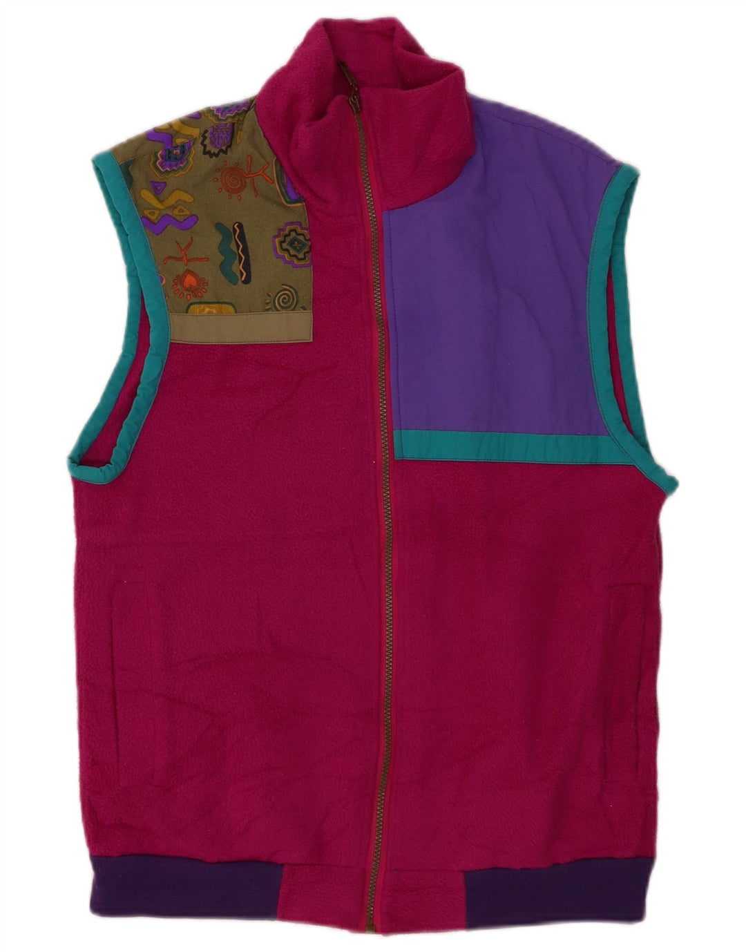 EIDER Womens Polarlite Fleece Gilet EU 44 XL Pink Colourblock Polyester