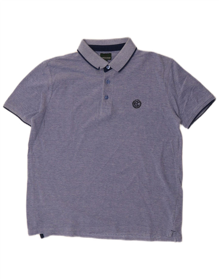 Enrico Coveri Mens Polo Shirt Medium Blue Cotton