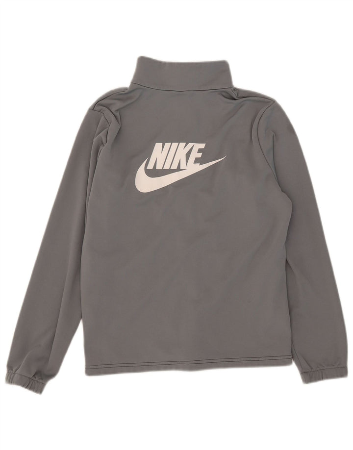 Nike Boys Graphic Tracksuit Top Jacket 13-14 Years XL Grey Colourblock