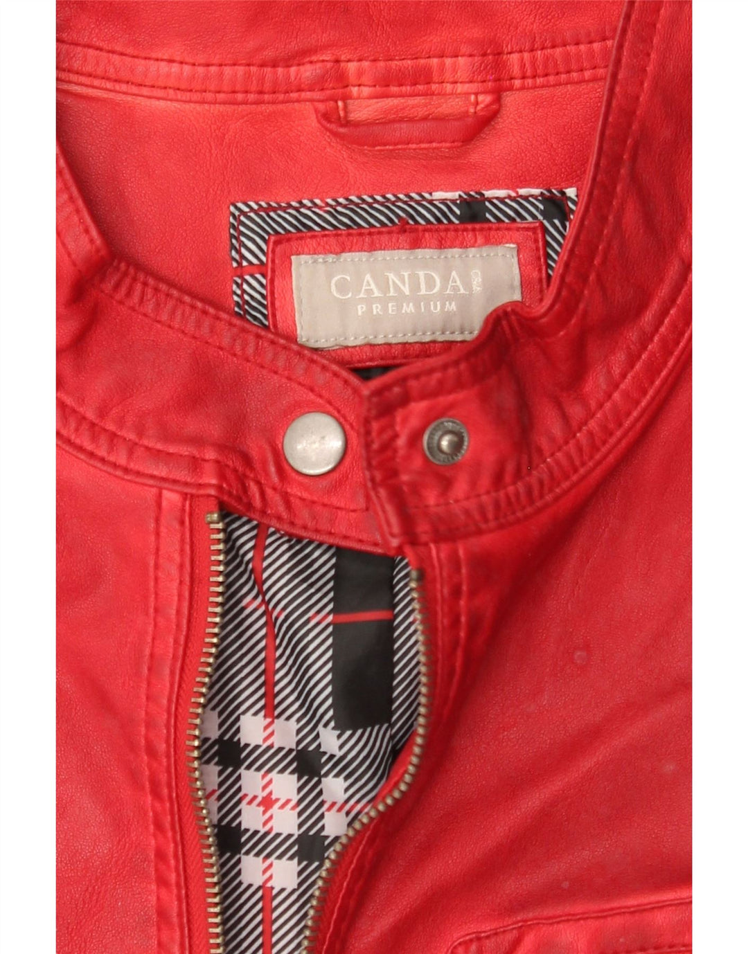 CANDA Womens Faux Leather Jacket EU 48 2XL Red Polyurethane Vintage Canda and Second-Hand Canda from Messina Hembry 