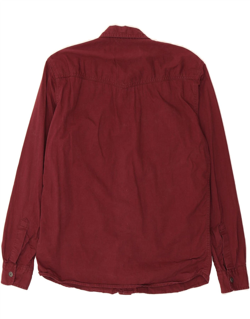 ARIZONA Mens Denim Shirt Medium Burgundy Cotton Vintage Arizona and Second-Hand Arizona from Messina Hembry 