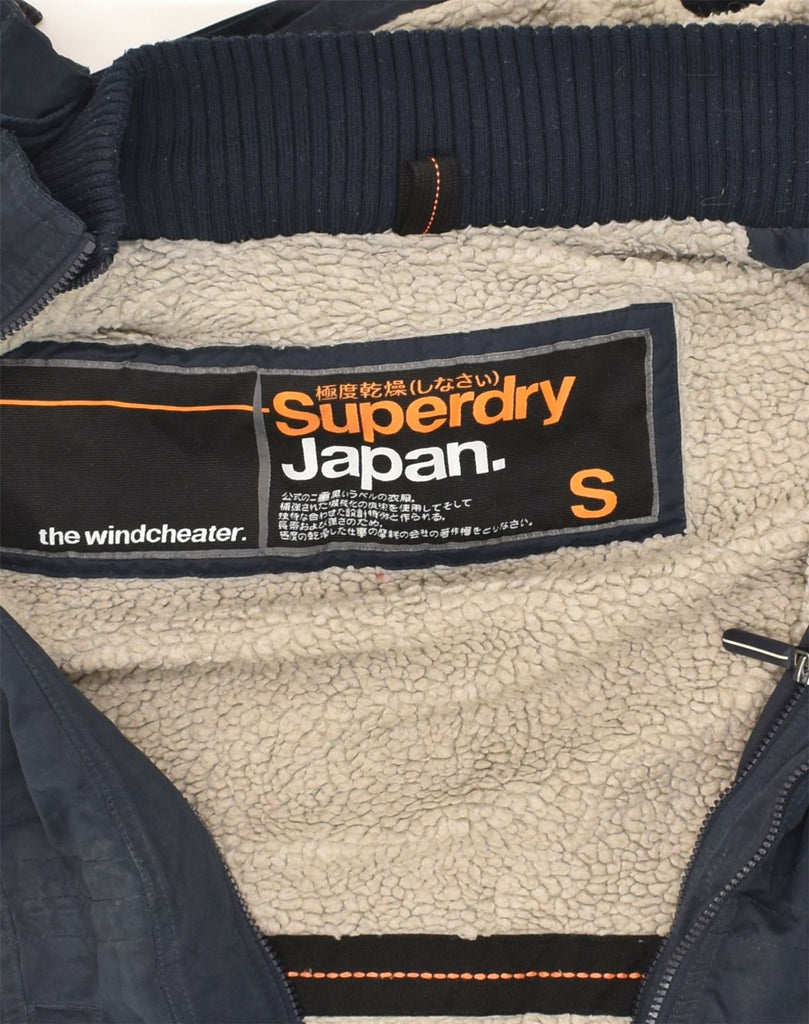 SUPERDRY Womens Windcheater Hooded Windbreaker Jacket UK 8 Small Navy Blue | Vintage Superdry | Thrift | Second-Hand Superdry | Used Clothing | Messina Hembry 