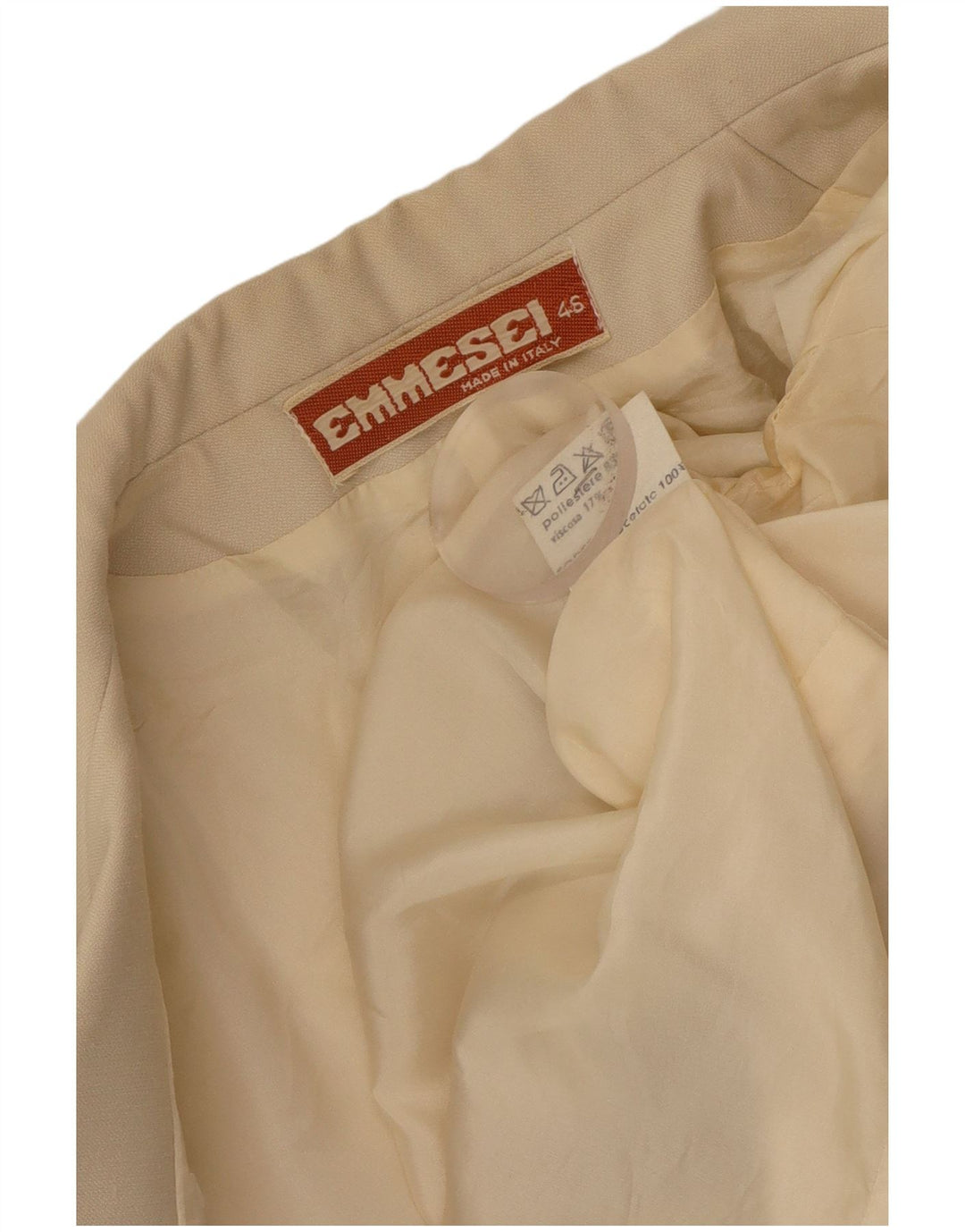 Vintage Womens Double Breasted Blazer Jacket IT 46 Large Beige Polyester