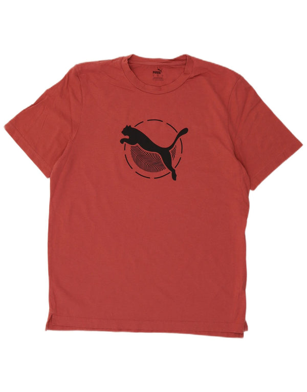 Puma Mens Graphic T-Shirt Top Large Red Cotton