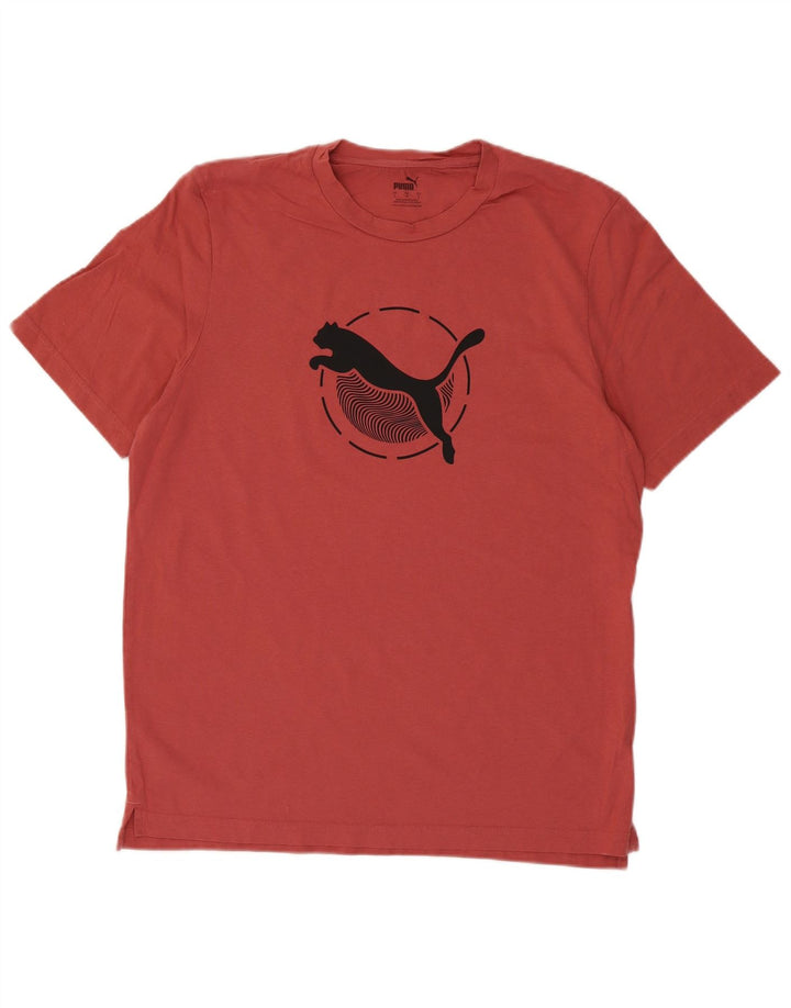Puma Mens Graphic T-Shirt Top Large Red Cotton