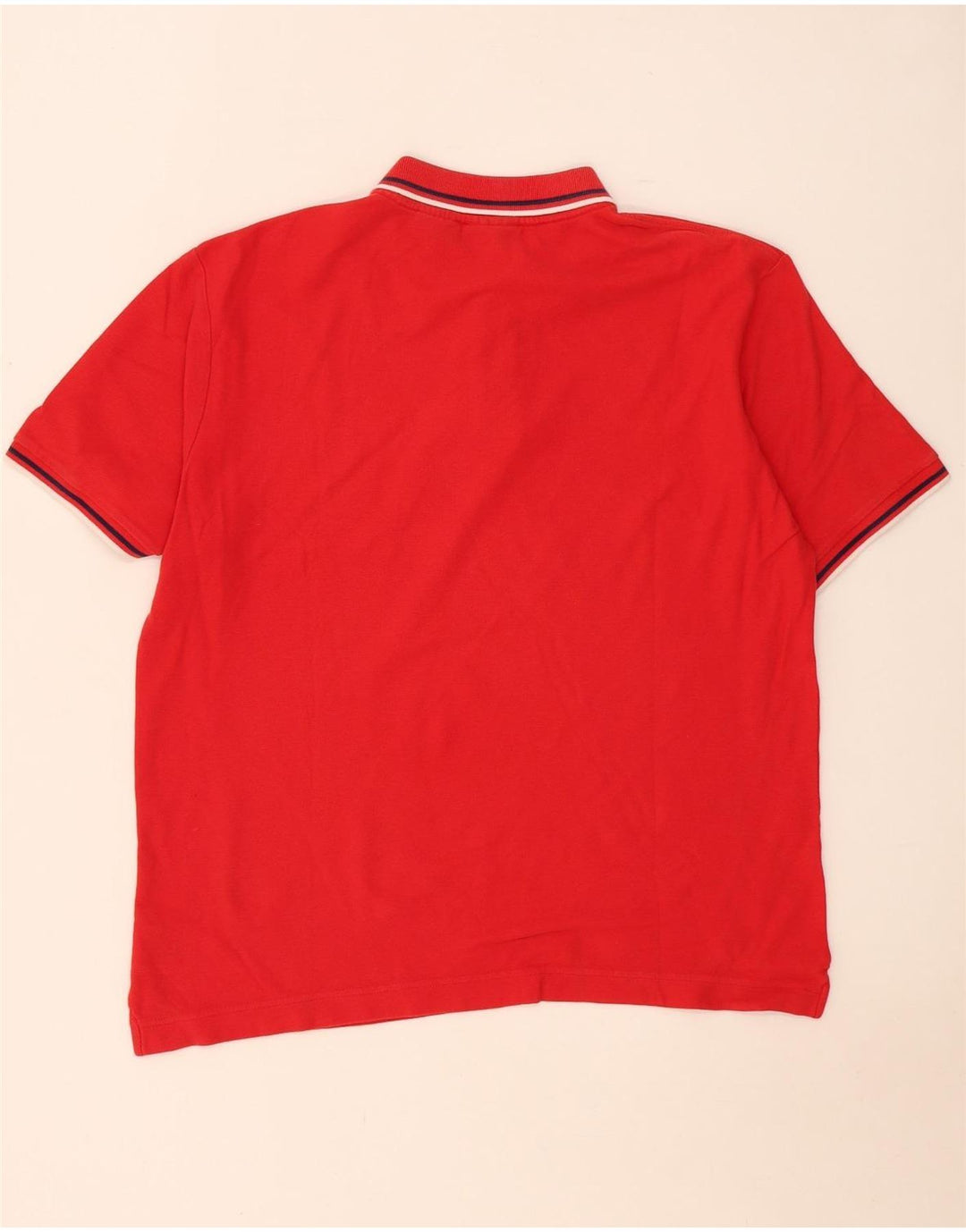 Fila Mens Polo Shirt XL Red Striped Cotton