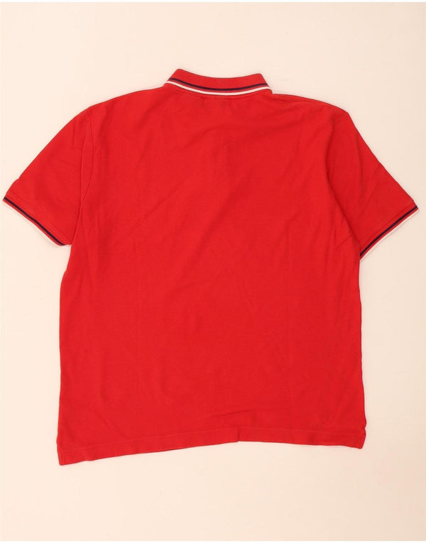 Fila Mens Polo Shirt XL Red Striped Cotton