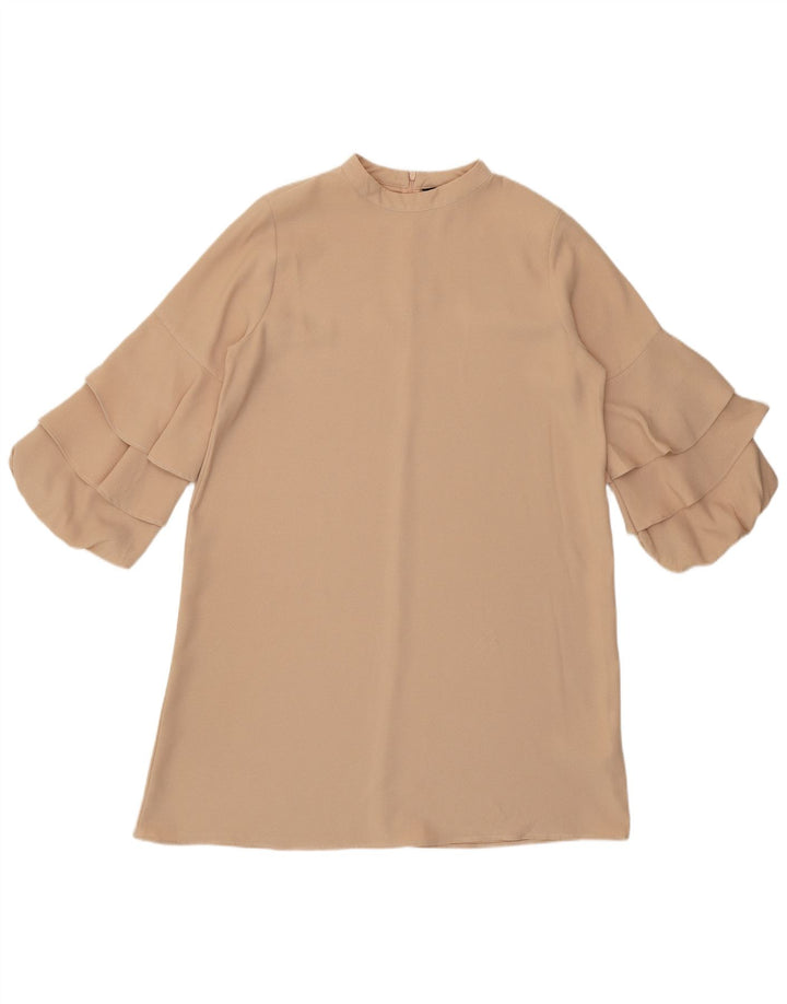 ZARA Womens 3/4 Sleeve Shift Dress UK 16 Large Pink Polyester