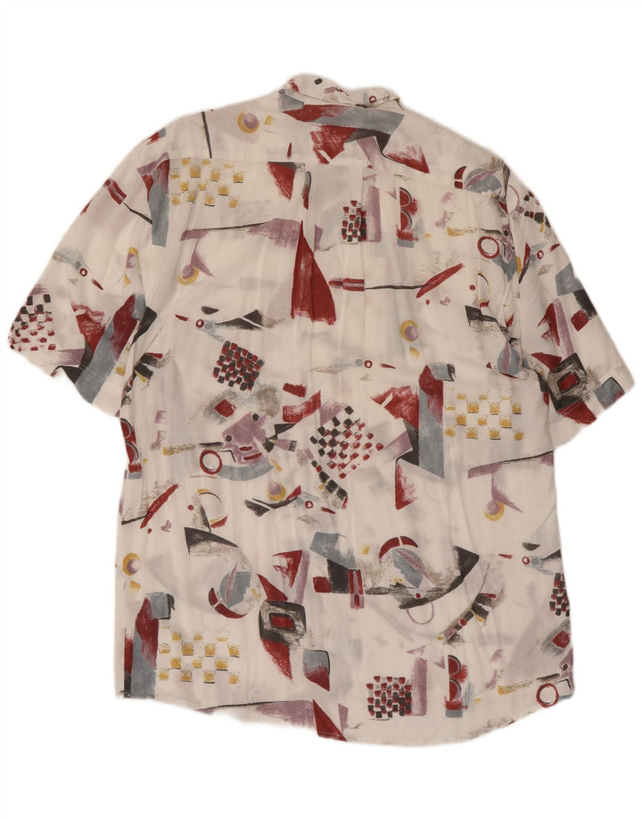 Dornbusch Mens Short Sleeve Shirt Size 39/40 Medium White Geometric