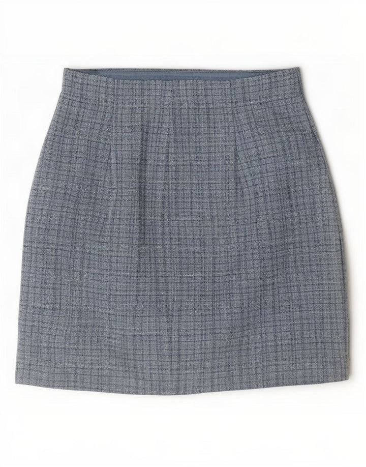 Guess Womens Mini Skirt UK 10 Small W28 Blue Check Polyester