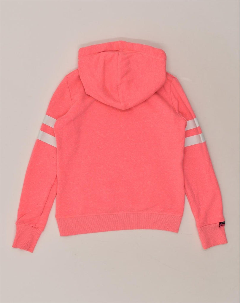 SUPERDRY Womens Graphic Hoodie Jumper UK 8 Small Pink Polyester | Vintage Superdry | Thrift | Second-Hand Superdry | Used Clothing | Messina Hembry 