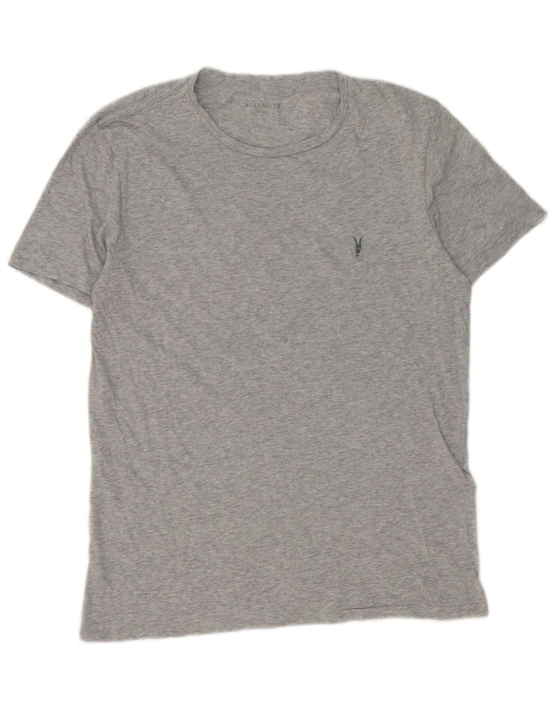 All Saints Mens T-Shirt Top Medium Grey Flecked Cotton