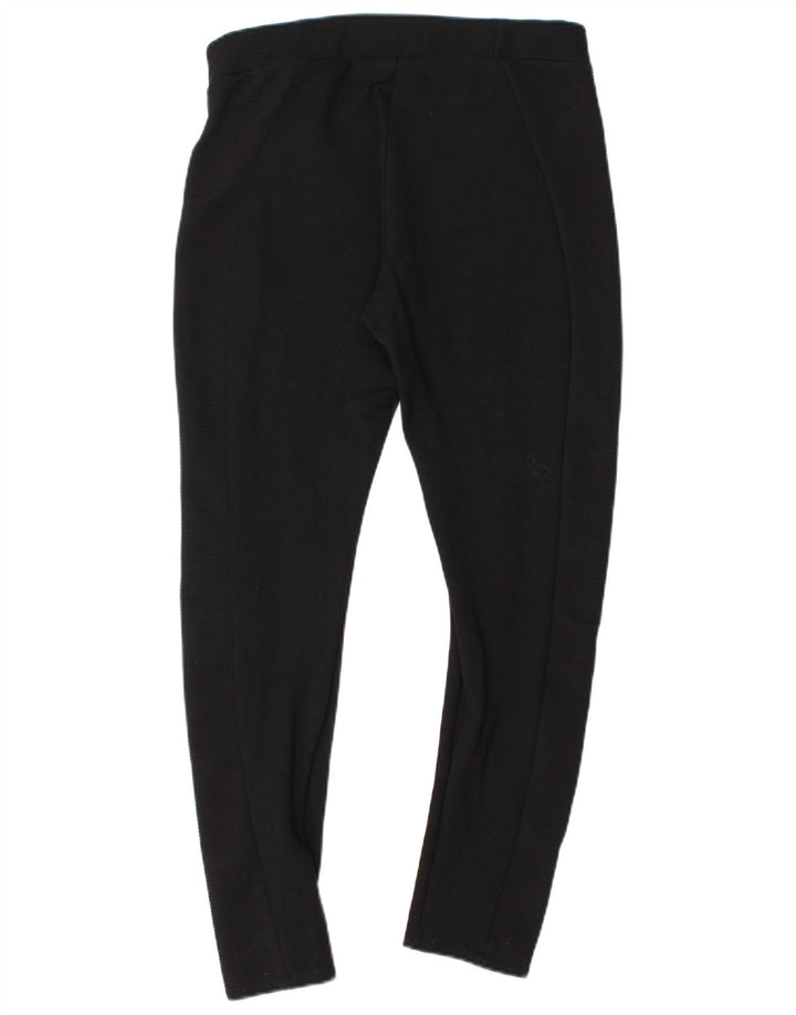 Zara Womens Leggings UK 14 Large  Black Viscose