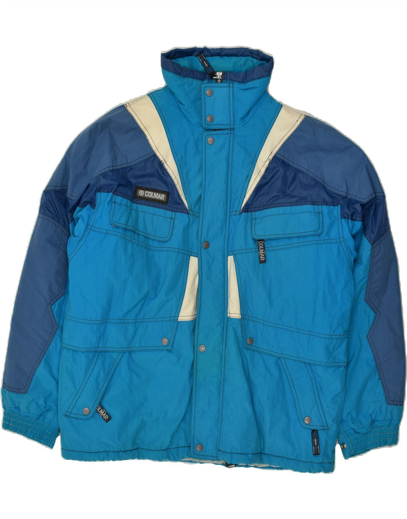 COLMAR Mens Windbreaker Jacket IT 50 Large Blue Colourblock | Vintage Colmar | Thrift | Second-Hand Colmar | Used Clothing | Messina Hembry 