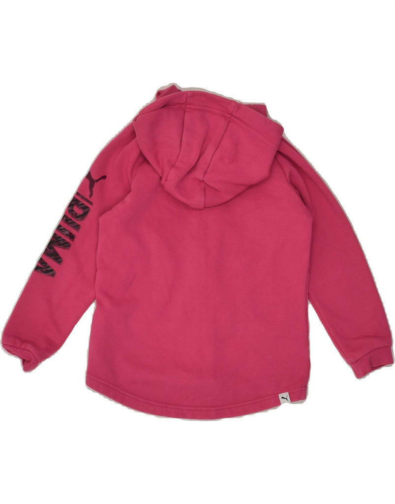 PUMA Girls Graphic Zip Hoodie Sweater 5-6 Years Pink Cotton | Vintage Puma | Thrift | Second-Hand Puma | Used Clothing | Messina Hembry 