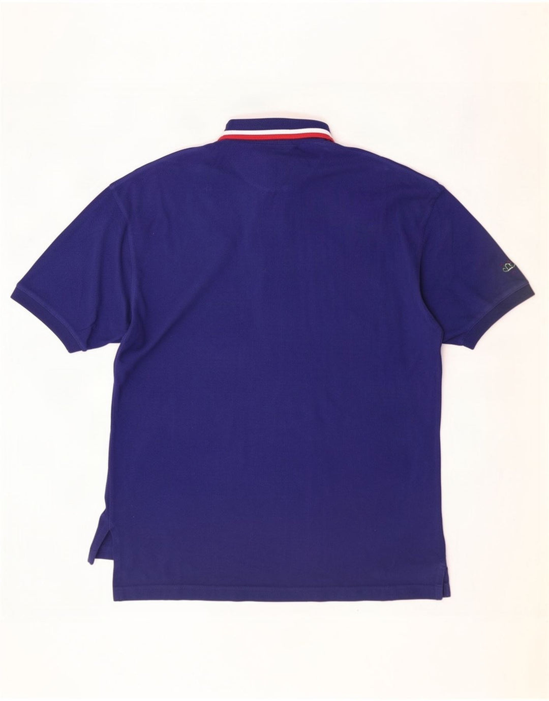 Izod Mens Polo Shirt Medium Blue Striped Cotton