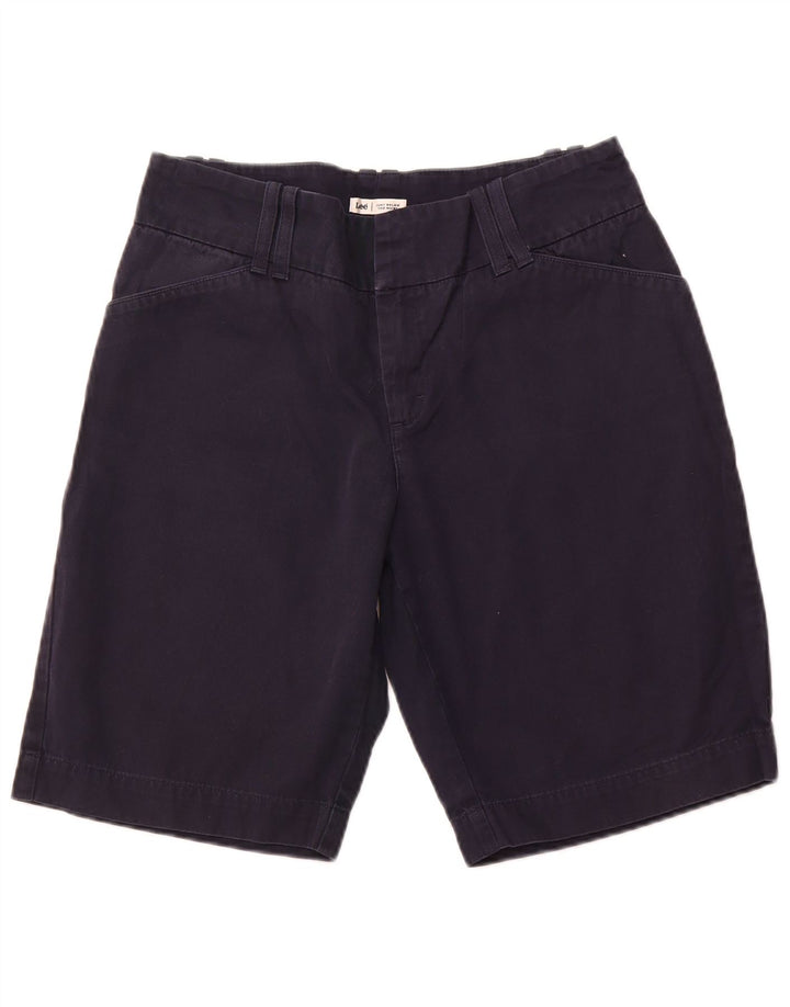 LEE Womens Casual Shorts US 12 Large W30 Navy Blue Cotton