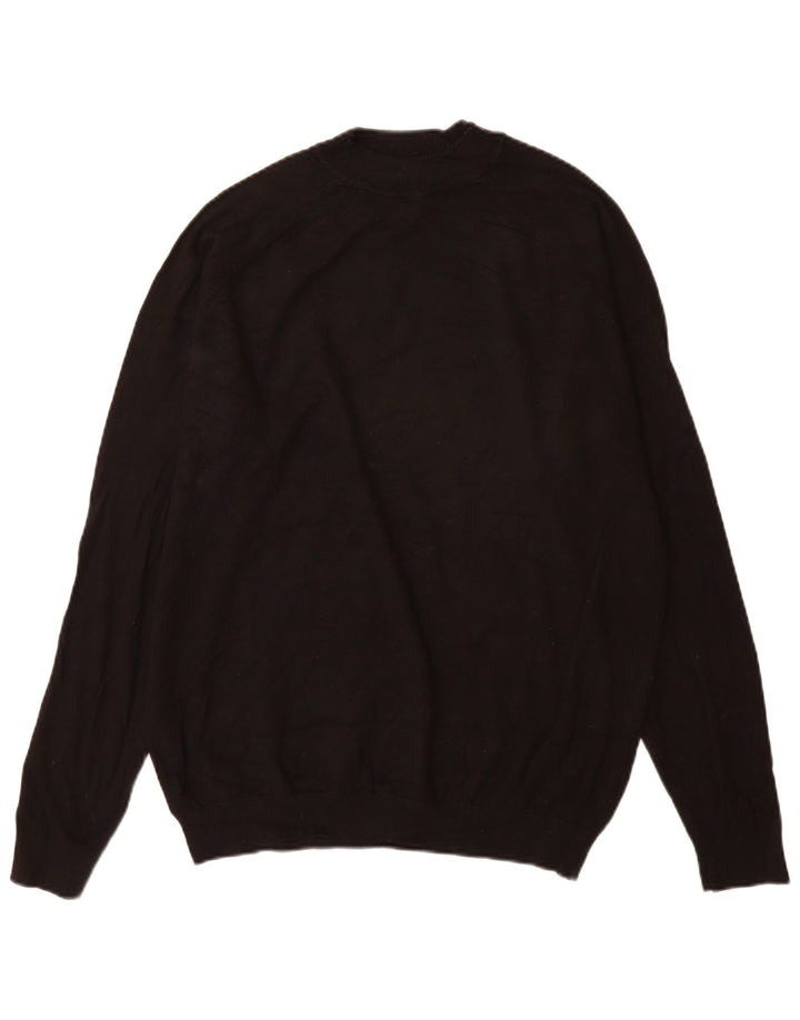 Zara Mens Turtle Neck Jumper Sweater Large Black Viscose