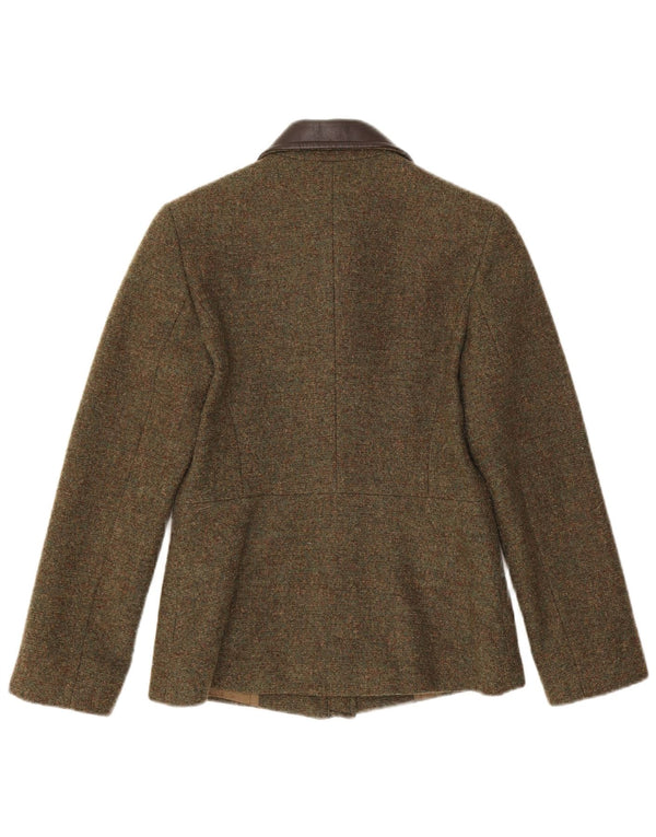 Max & Co. Womens Full Zip Blazer Jacket UK 8 Small Khaki Wool