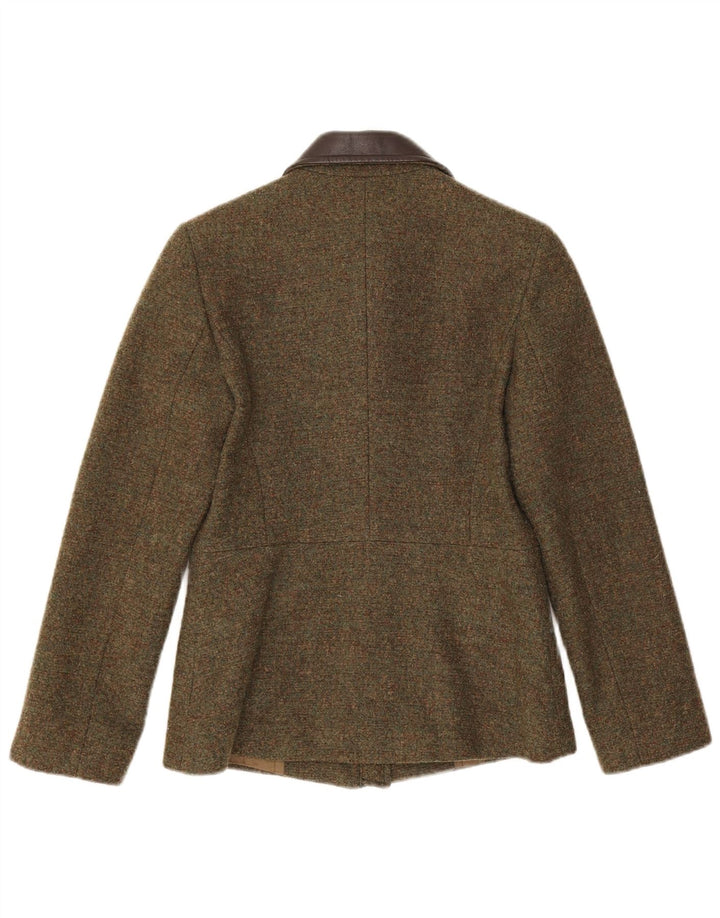 Max & Co. Womens Full Zip Blazer Jacket UK 8 Small Khaki Wool